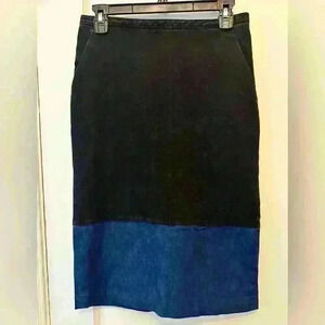 & Other Stories Black and Blue Pencil Skirt